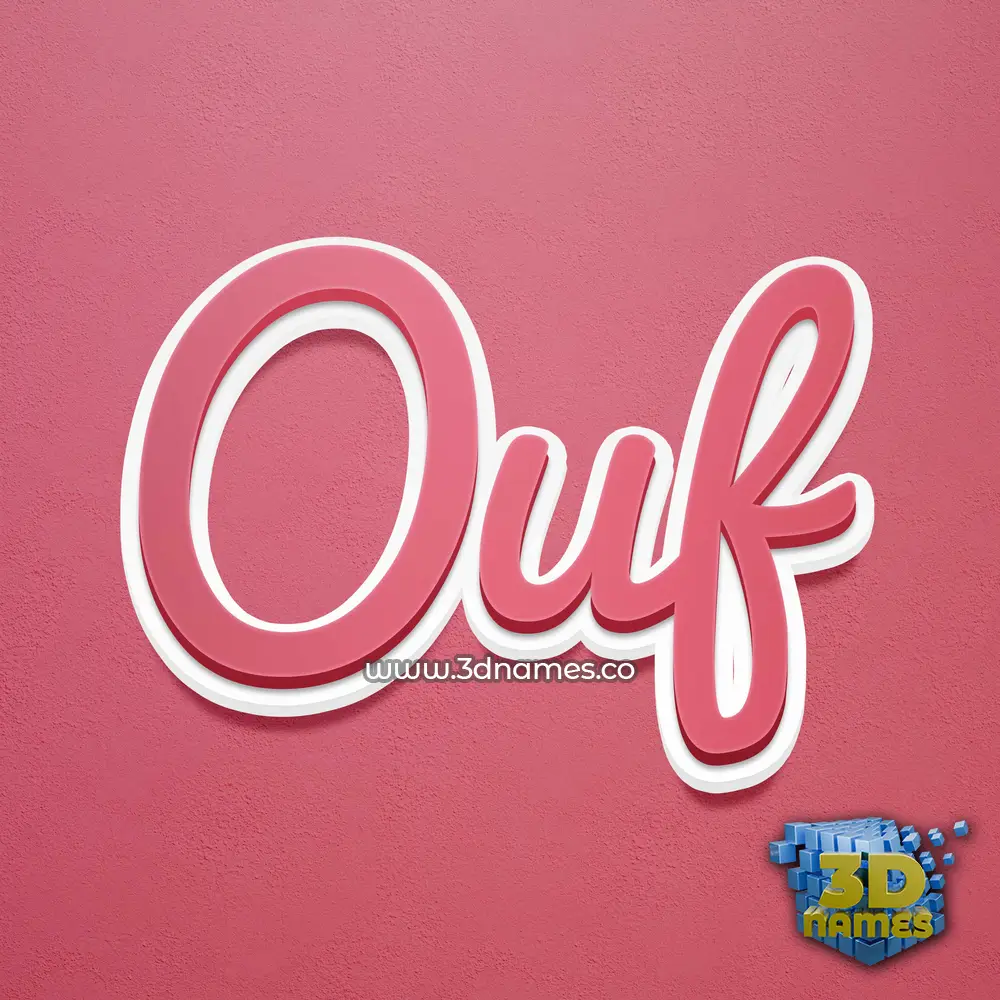 ouf in Red Scribble style - 3D name wallpaper