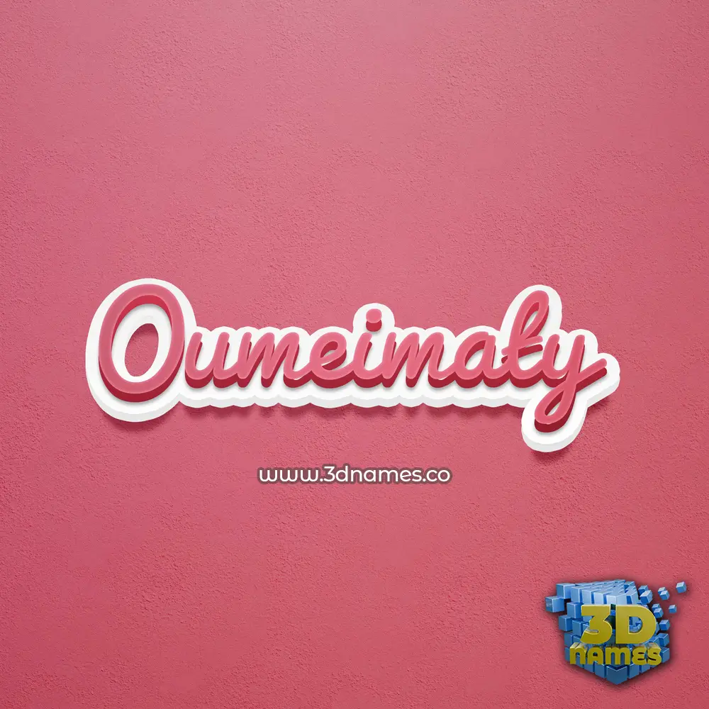 oumeimaty in Red Scribble style - 3D name wallpaper