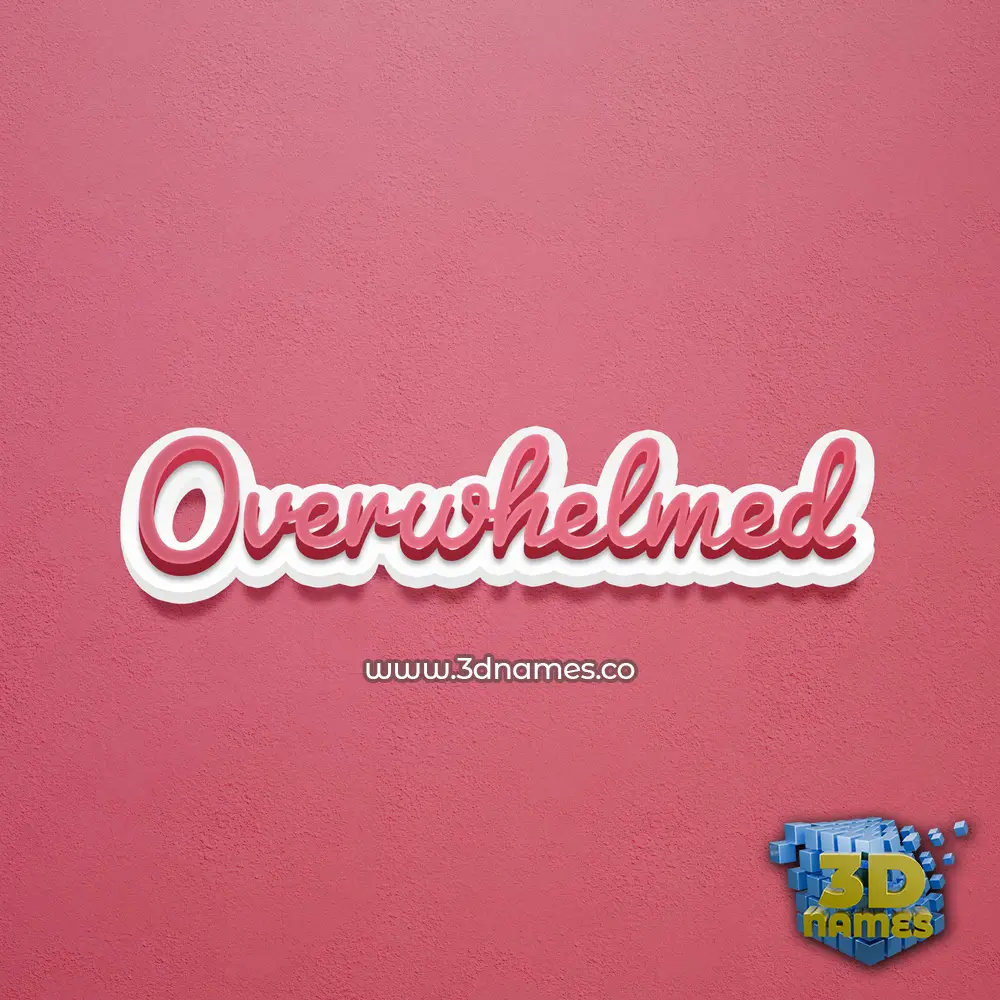 overwhelmed in Red Scribble style - 3D name wallpaper overwhelmed in Red Scribble style - 3D name wallpaper