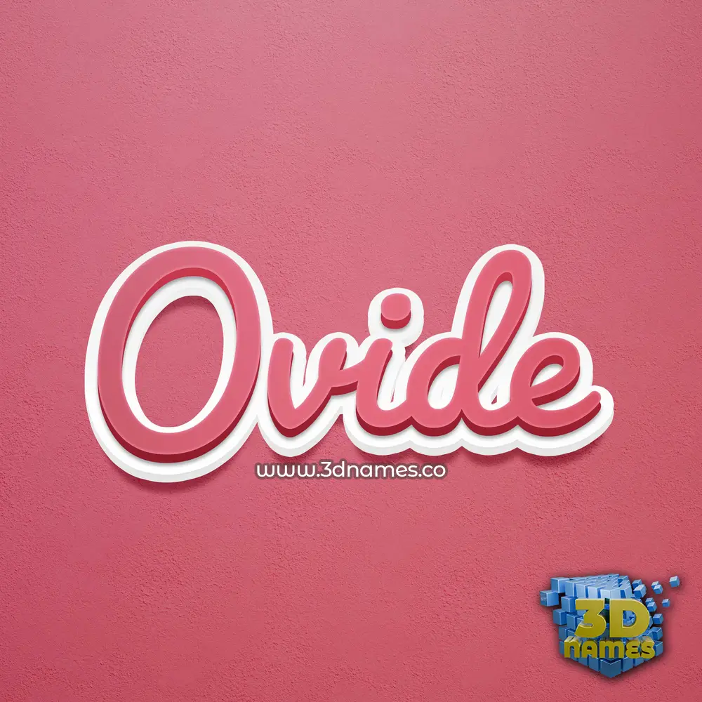 ovide in Red Scribble style - 3D name wallpaper