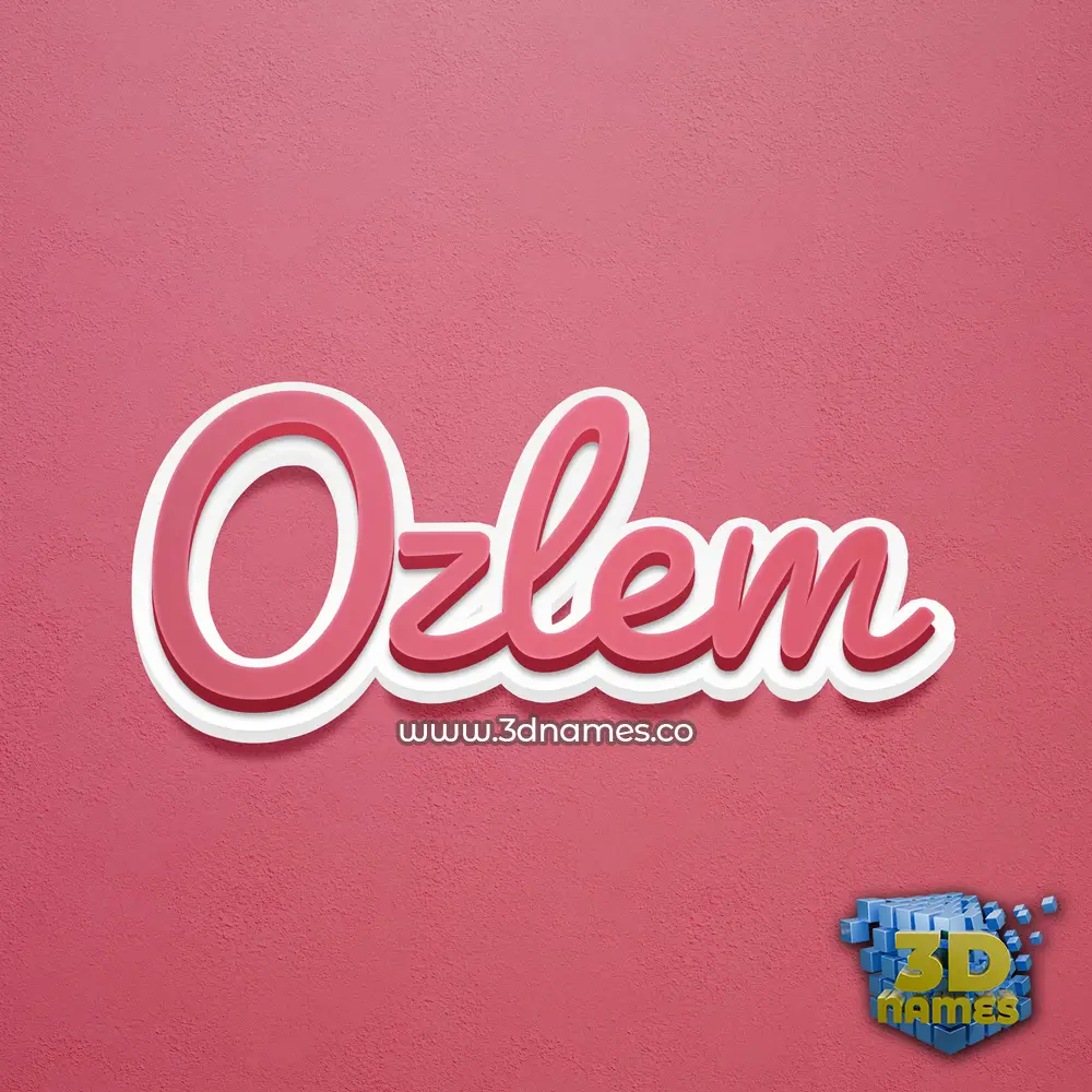 ozlem in Red Scribble style - 3D name wallpaper