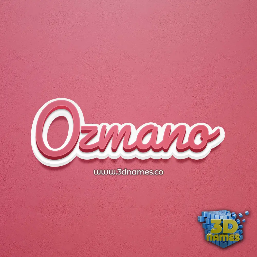 ozmano in Red Scribble style - 3D name wallpaper