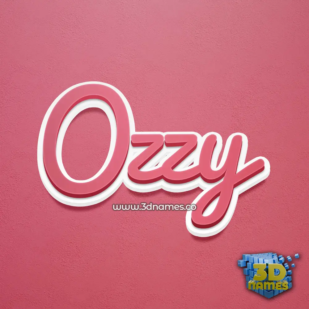 ozzy in Red Scribble style - 3D name wallpaper