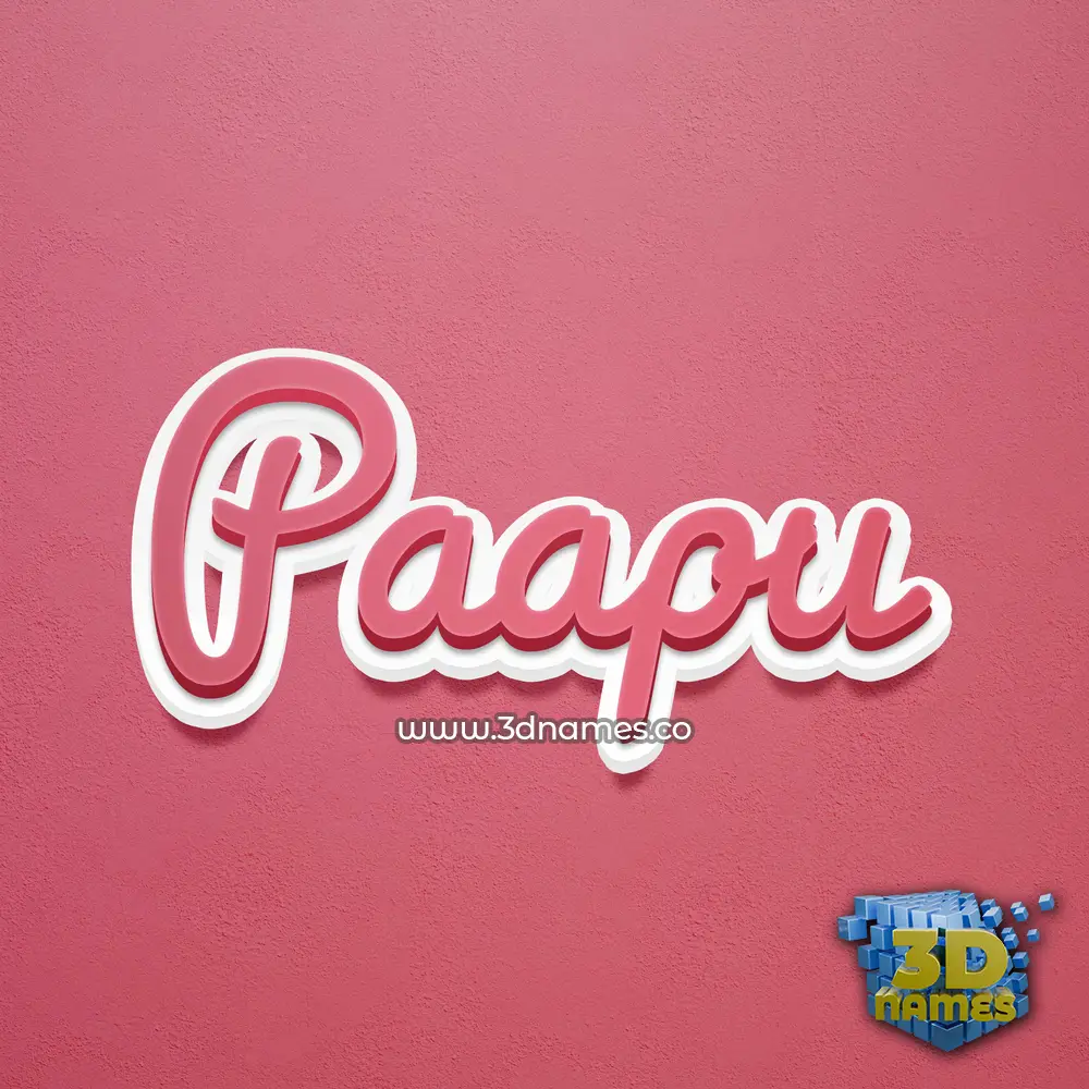 paapu in Red Scribble style - 3D name wallpaper