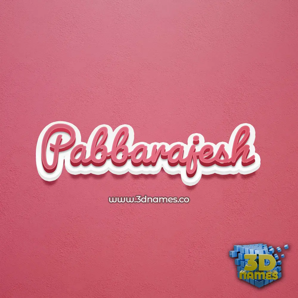 pabbarajesh in Red Scribble style - 3D name wallpaper