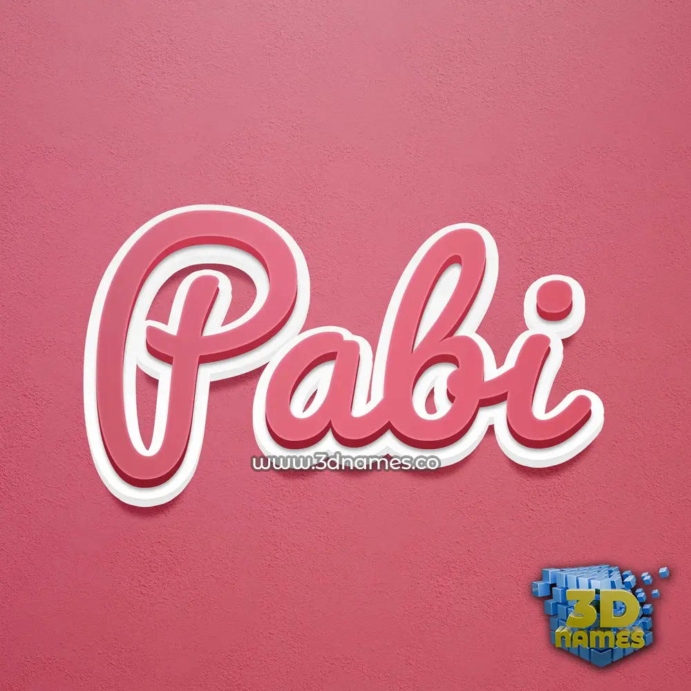 pabi in Red Scribble style - 3D name wallpaper