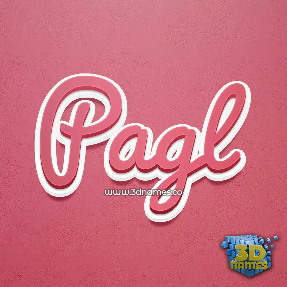 pagl in Red Scribble style - 3D name wallpaper