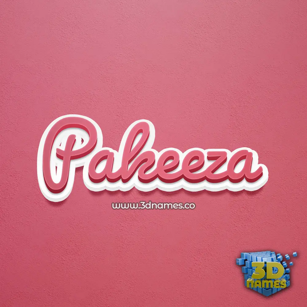 pakeeza in Red Scribble style - 3D name wallpaper