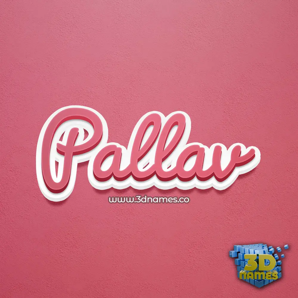 pallav in Red Scribble style - 3D name wallpaper