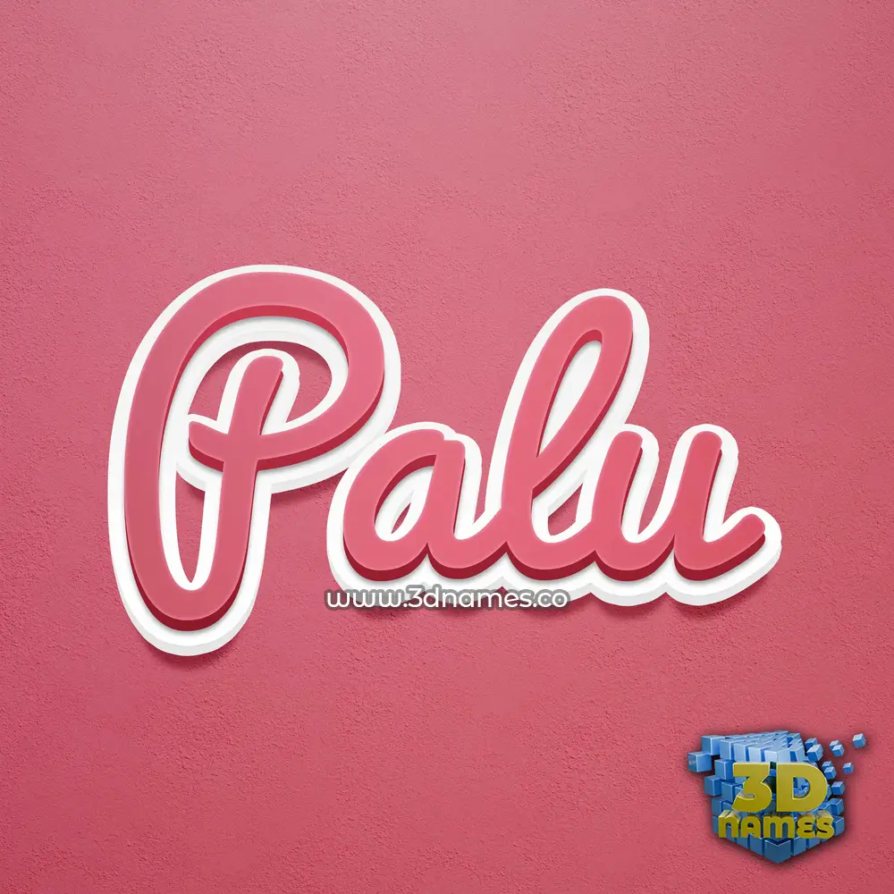 palu in Red Scribble style - 3D name wallpaper