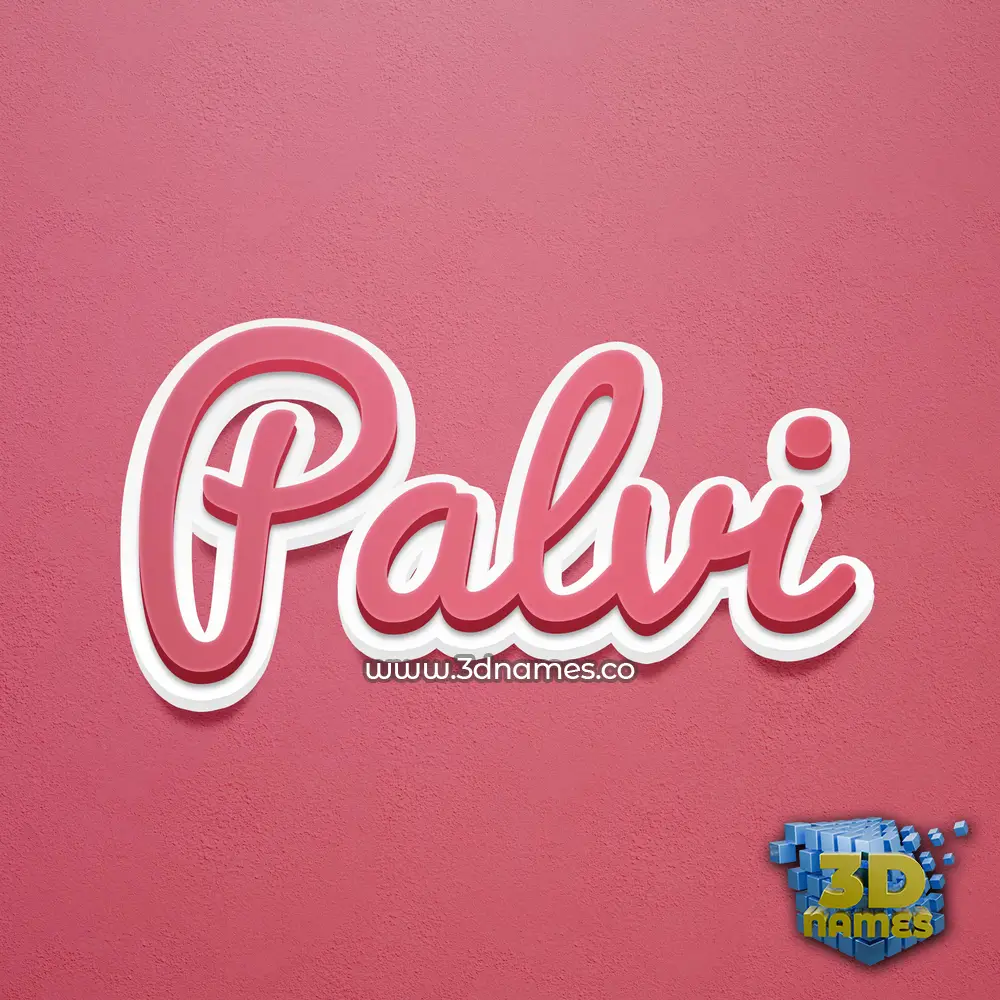 palvi in Red Scribble style - 3D name wallpaper