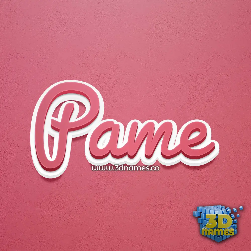 pame in Red Scribble style - 3D name wallpaper