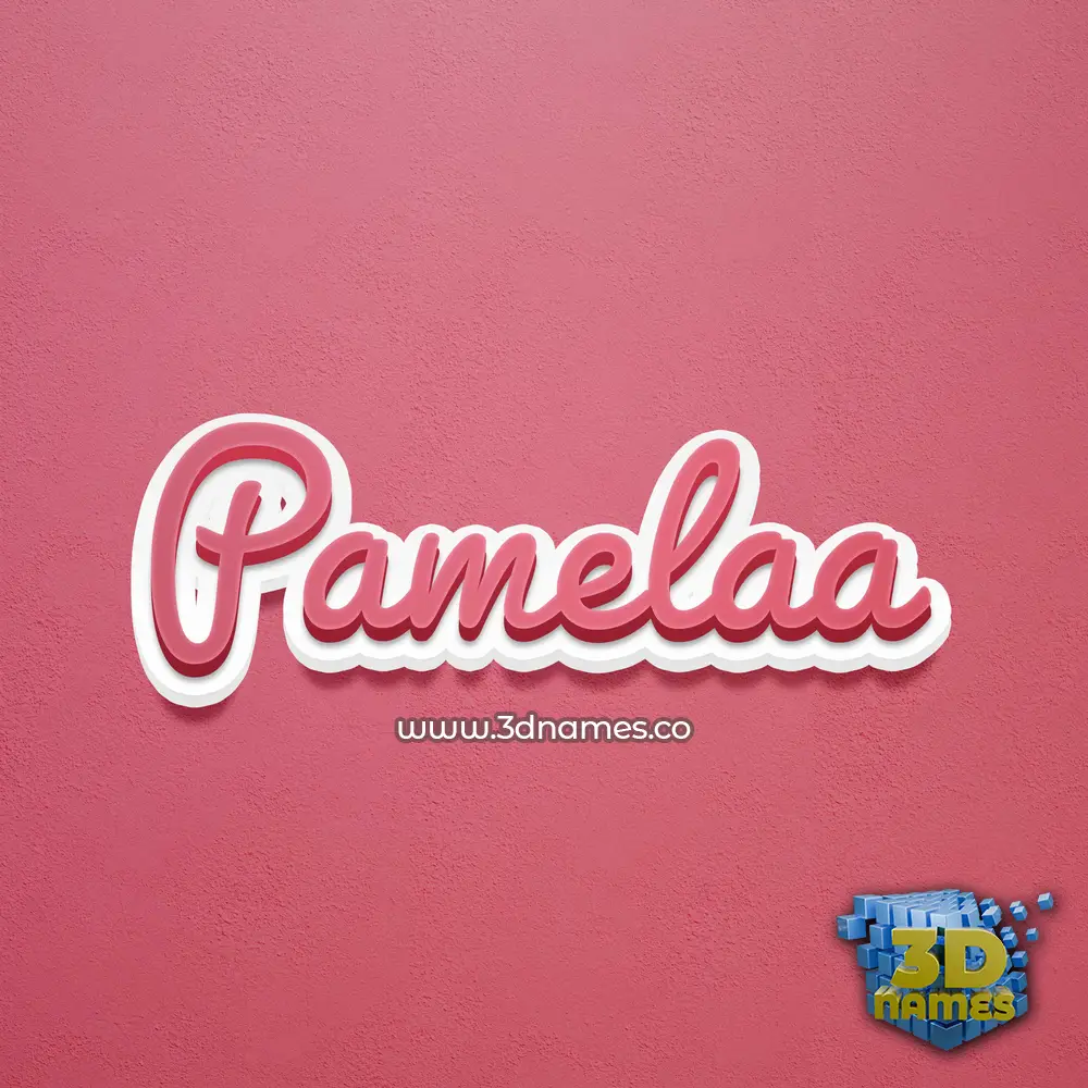 pamelaa in Red Scribble style - 3D name wallpaper