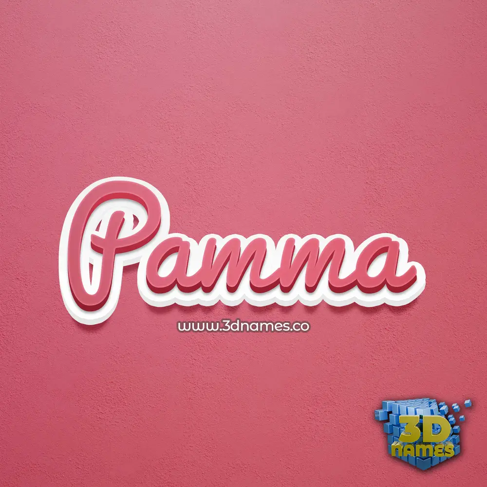 pamma in Red Scribble style - 3D name wallpaper
