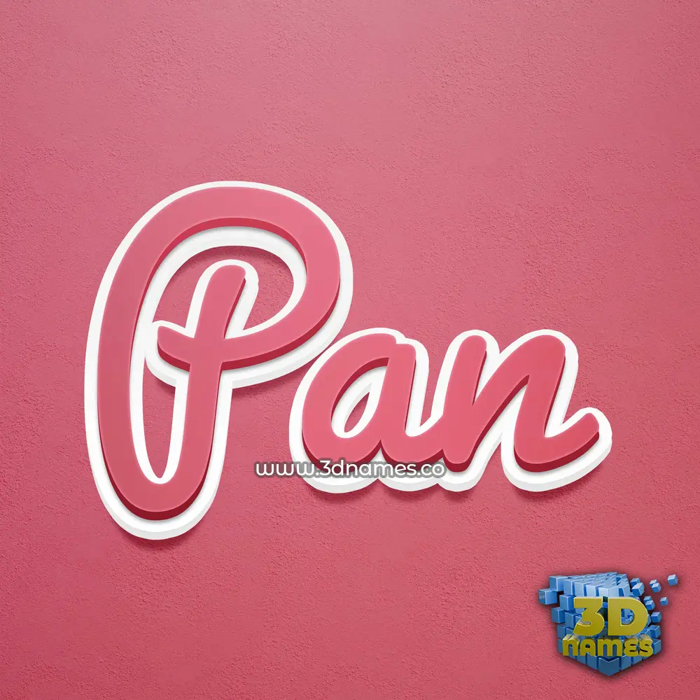 pan in Red Scribble style - 3D name wallpaper