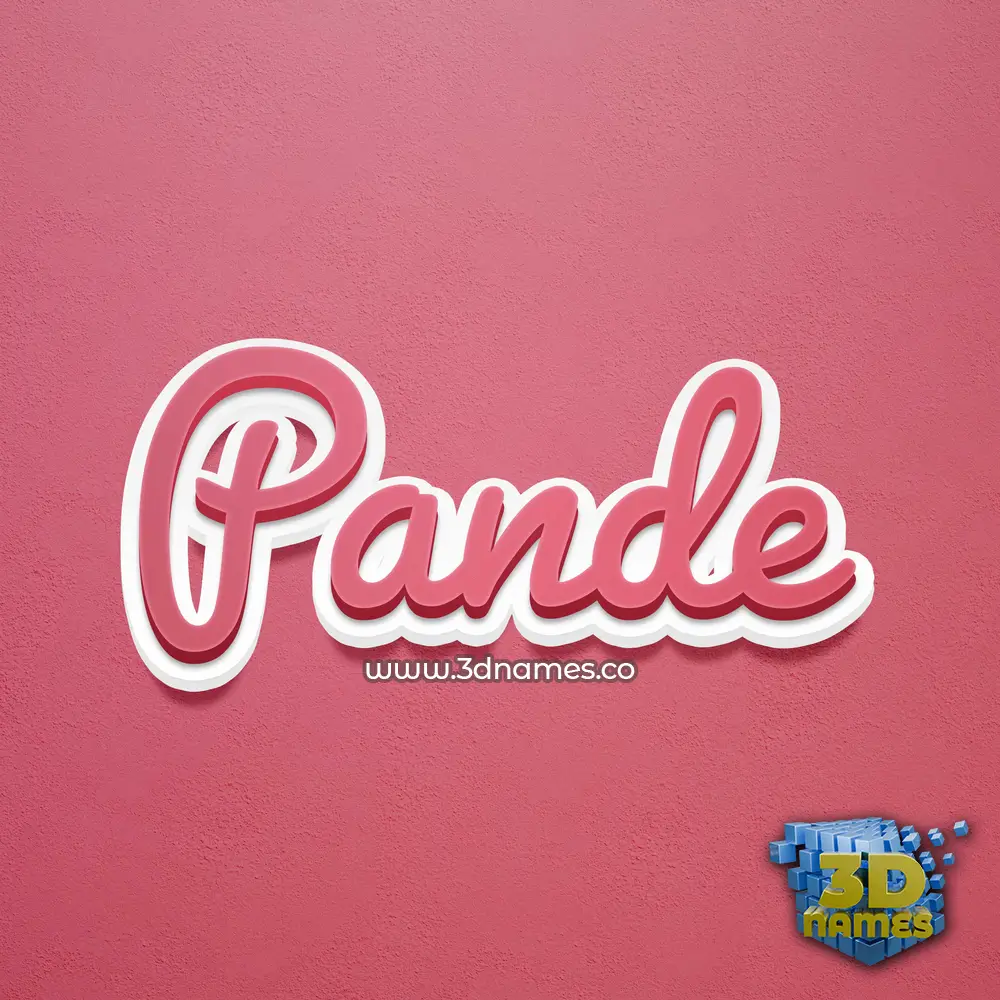 pande in Red Scribble style - 3D name wallpaper