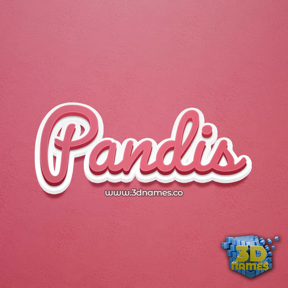 pandis in Red Scribble style - 3D name wallpaper