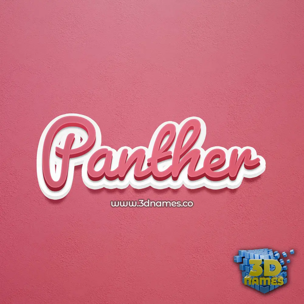 panther in Red Scribble style - 3D name wallpaper