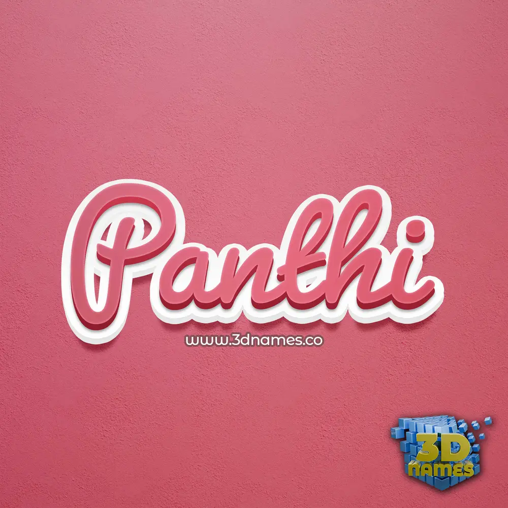 panthi in Red Scribble style - 3D name wallpaper