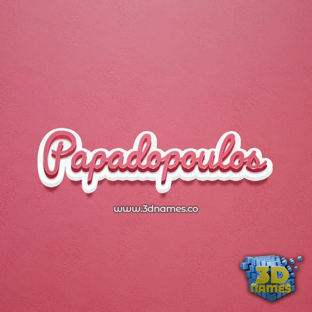 papadopoulos in Red Scribble style - 3D name wallpaper