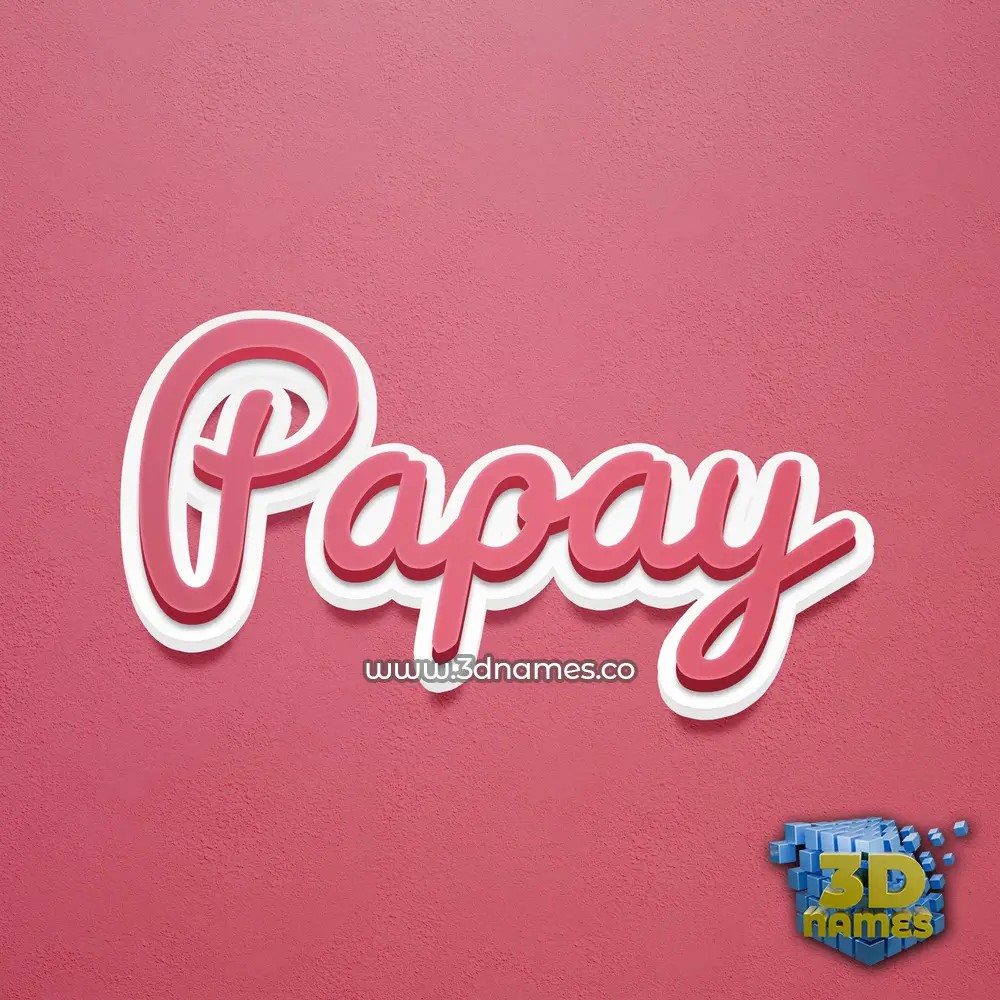 papay in Red Scribble style - 3D name wallpaper
