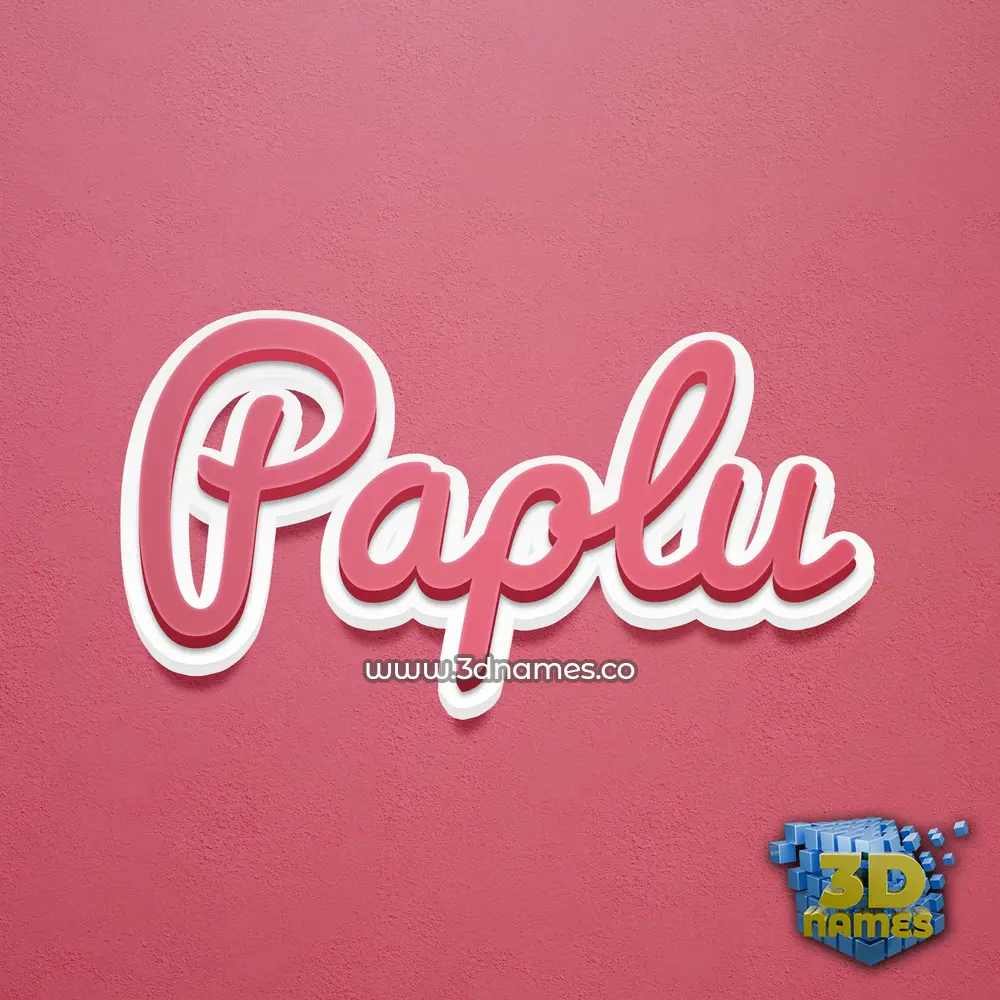paplu in Red Scribble style - 3D name wallpaper