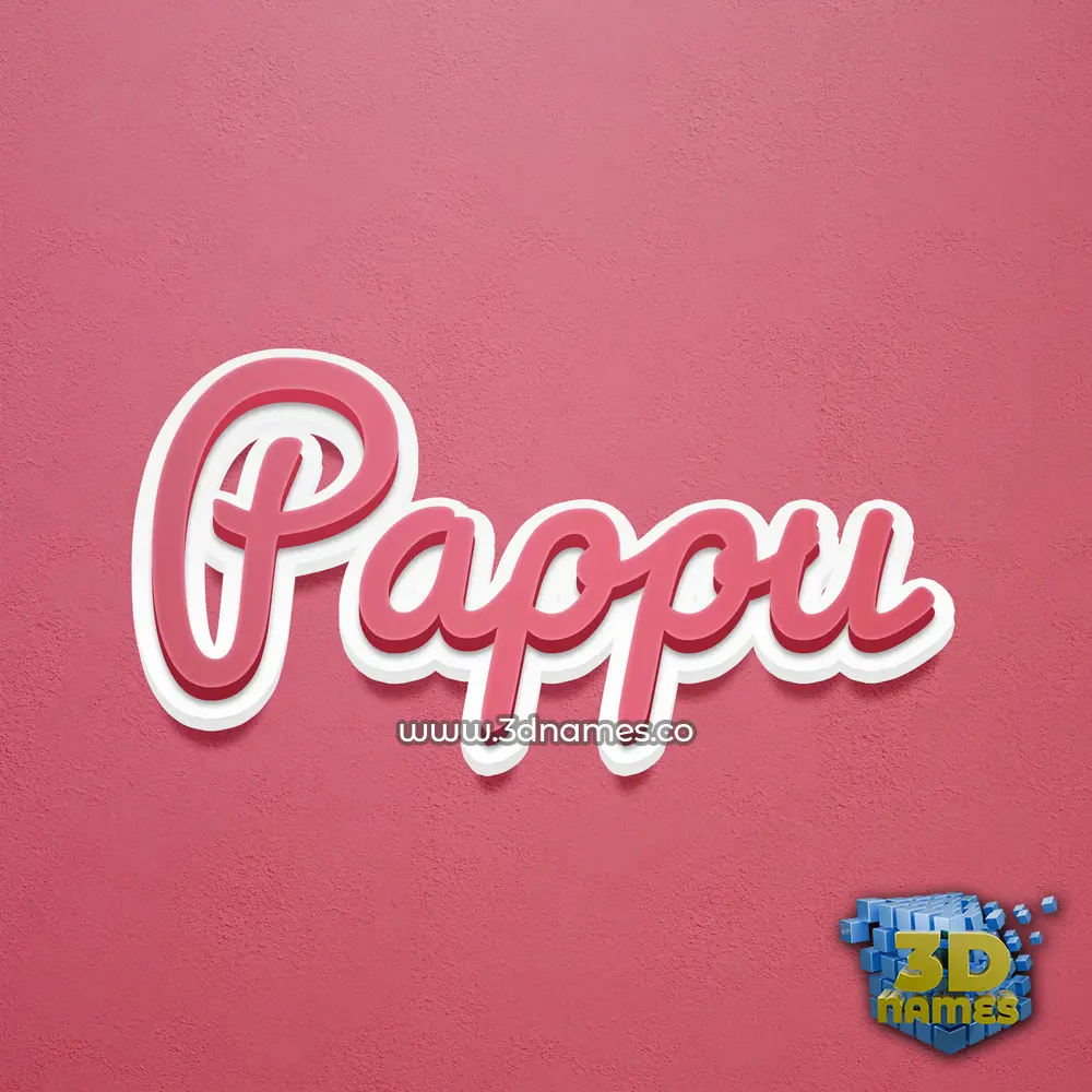 pappu in Red Scribble style - 3D name wallpaper