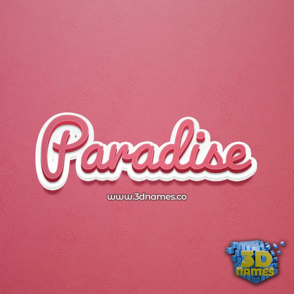 paradise in Red Scribble style - 3D name wallpaper paradise in Red Scribble style - 3D name wallpaper