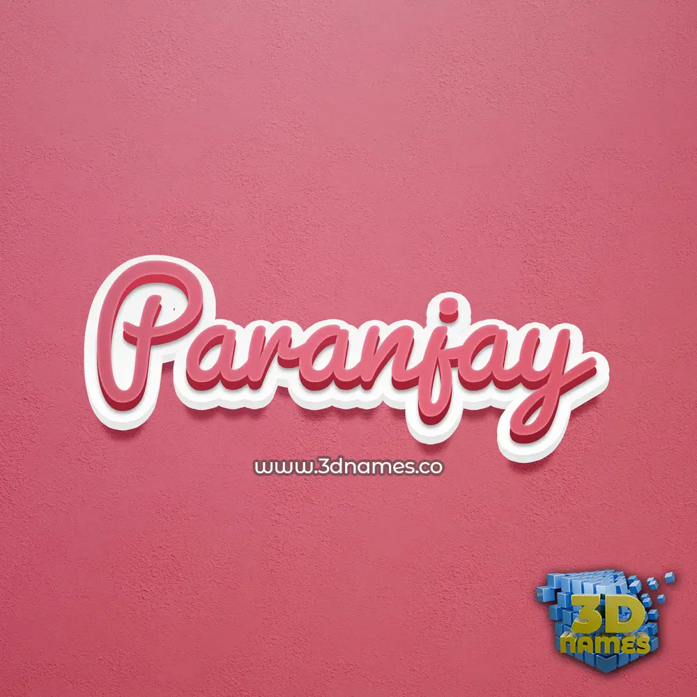 paranjay in Red Scribble style - 3D name wallpaper