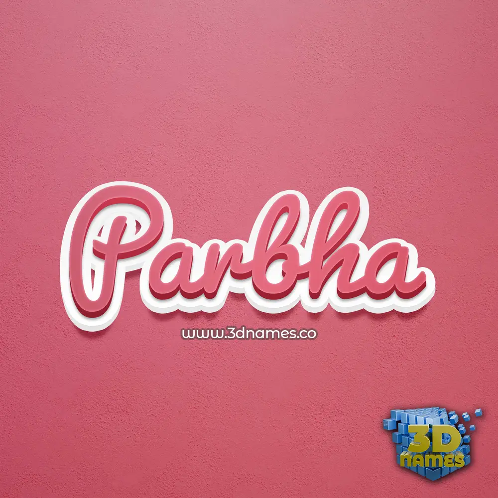 parbha in Red Scribble style - 3D name wallpaper