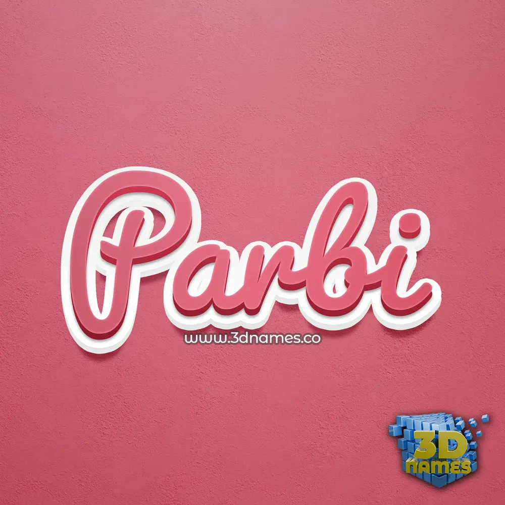 parbi in Red Scribble style - 3D name wallpaper
