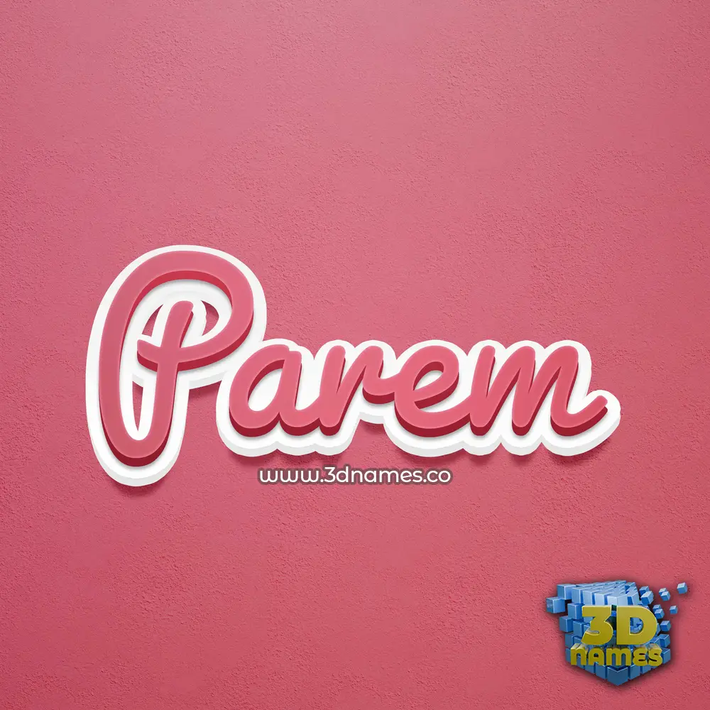 parem in Red Scribble style - 3D name wallpaper