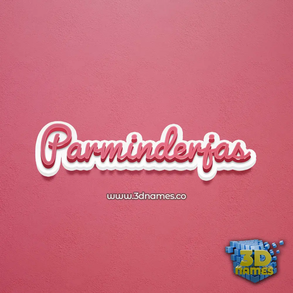 parminderjas in Red Scribble style - 3D name wallpaper