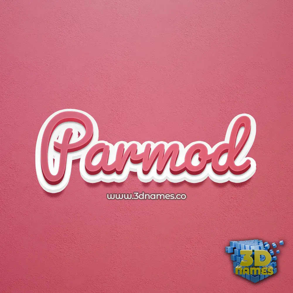 parmod in Red Scribble style - 3D name wallpaper