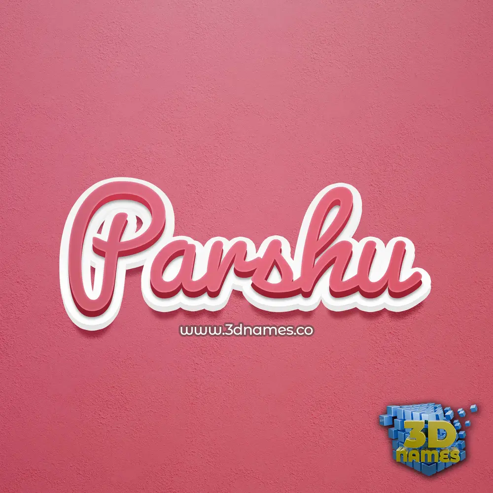 parshu in Red Scribble style - 3D name wallpaper