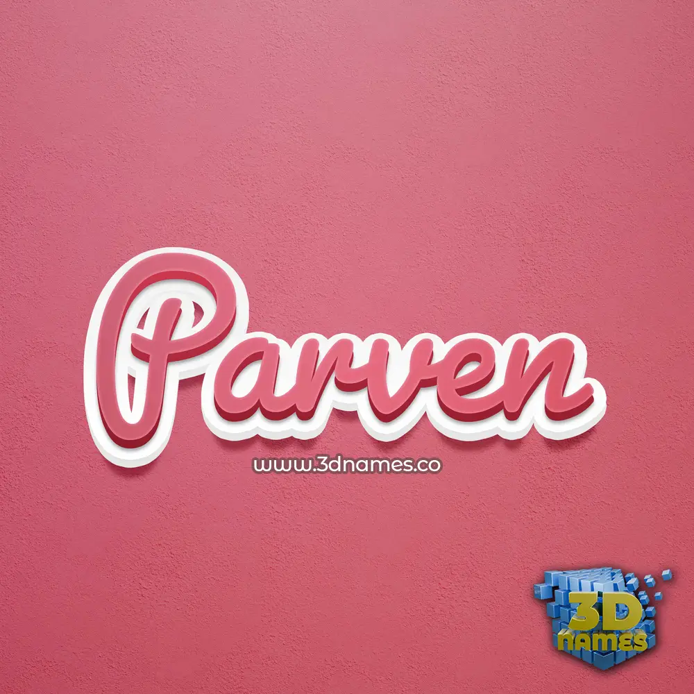 parven in Red Scribble style - 3D name wallpaper