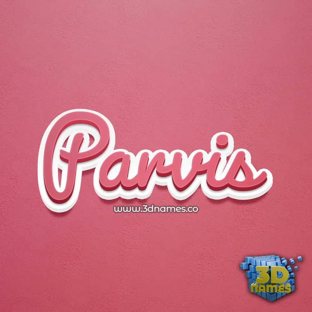 parvis in Red Scribble style - 3D name wallpaper