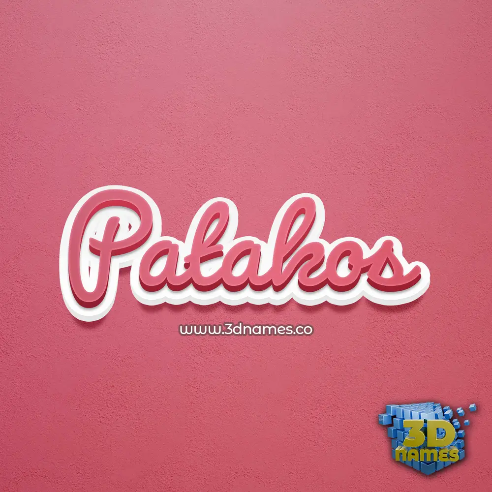 patakos in Red Scribble style - 3D name wallpaper