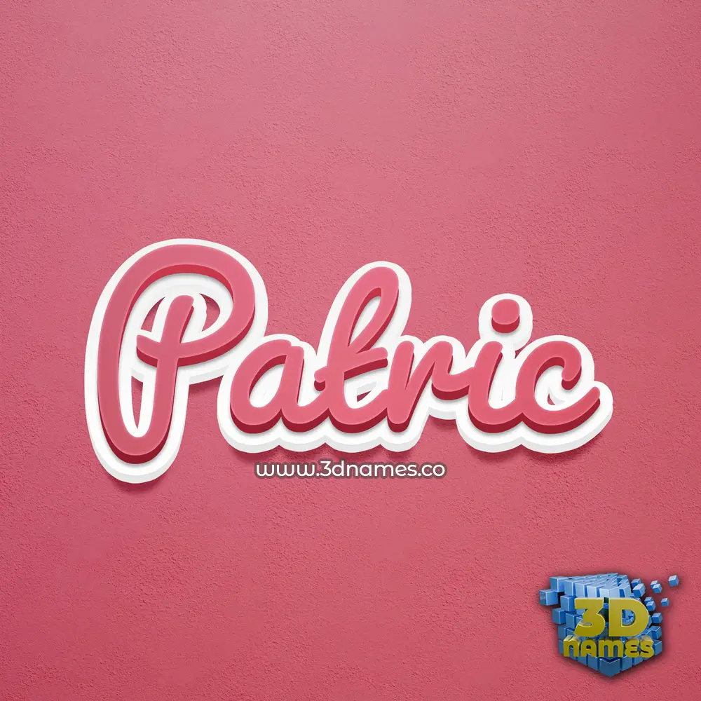 patric in Red Scribble style - 3D name wallpaper
