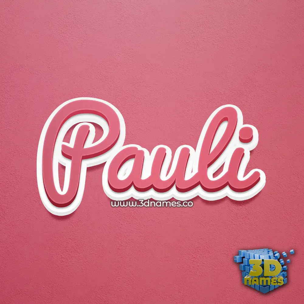 pauli in Red Scribble style - 3D name wallpaper