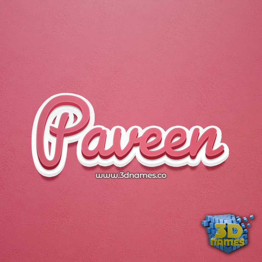 paveen in Red Scribble style - 3D name wallpaper