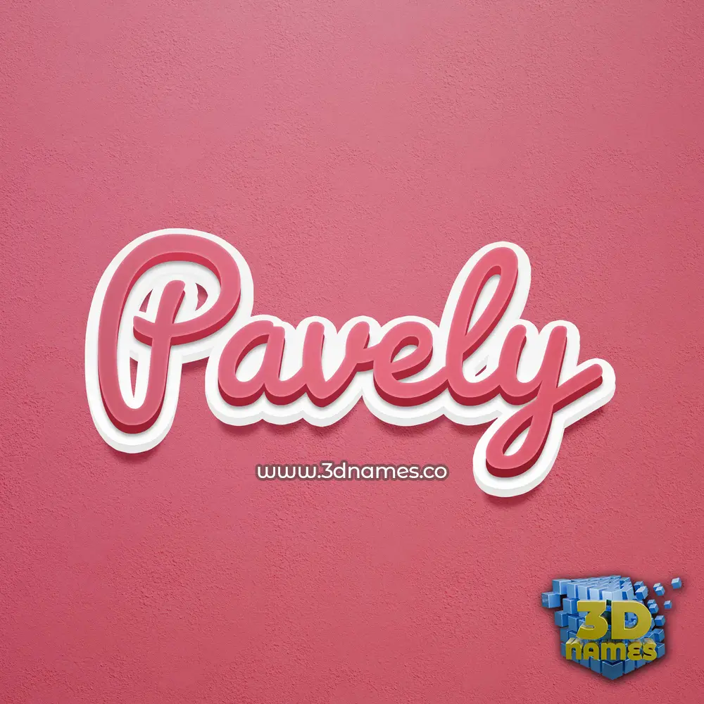 pavely in Red Scribble style - 3D name wallpaper