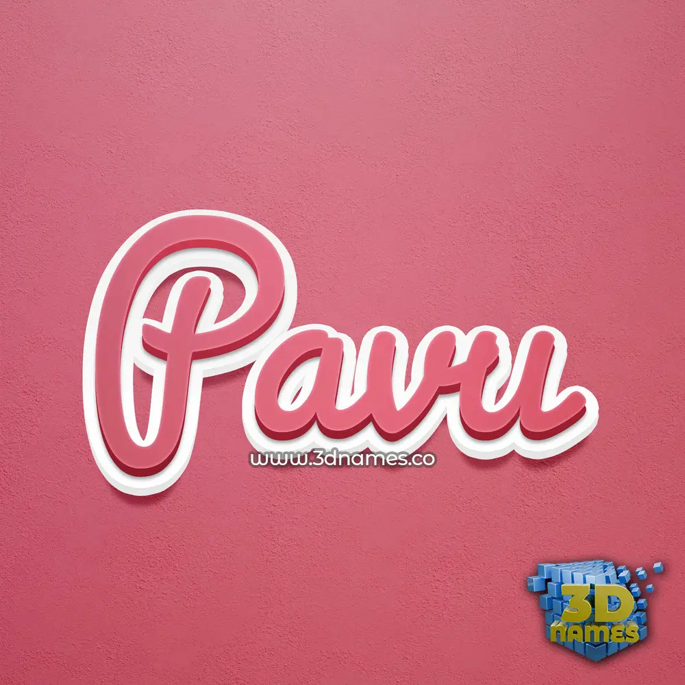pavu in Red Scribble style - 3D name wallpaper