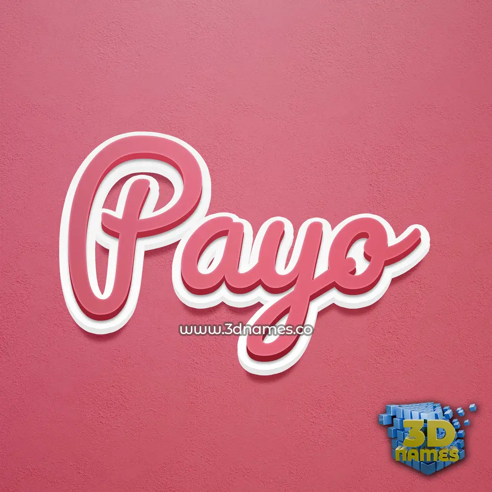 payo in Red Scribble style - 3D name wallpaper