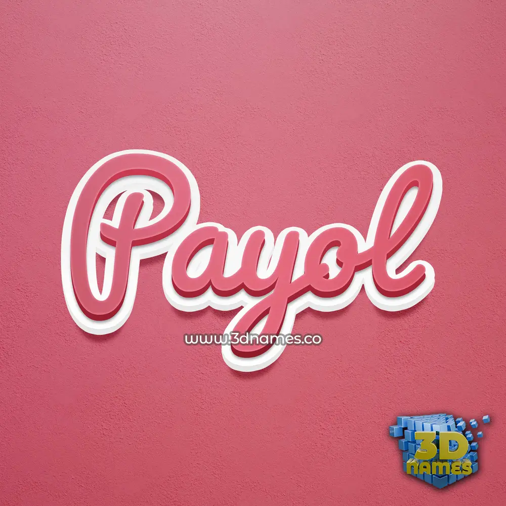 payol in Red Scribble style - 3D name wallpaper
