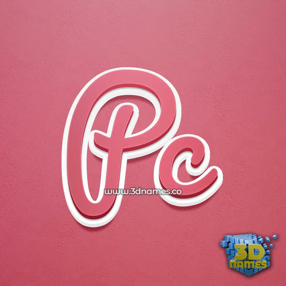 pc in Red Scribble style - 3D name wallpaper