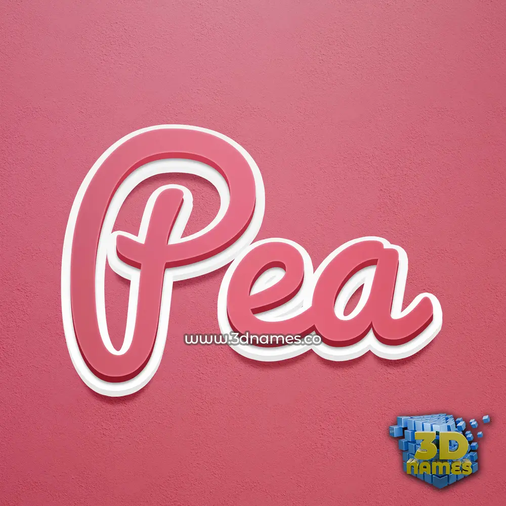 pea in Red Scribble style - 3D name wallpaper