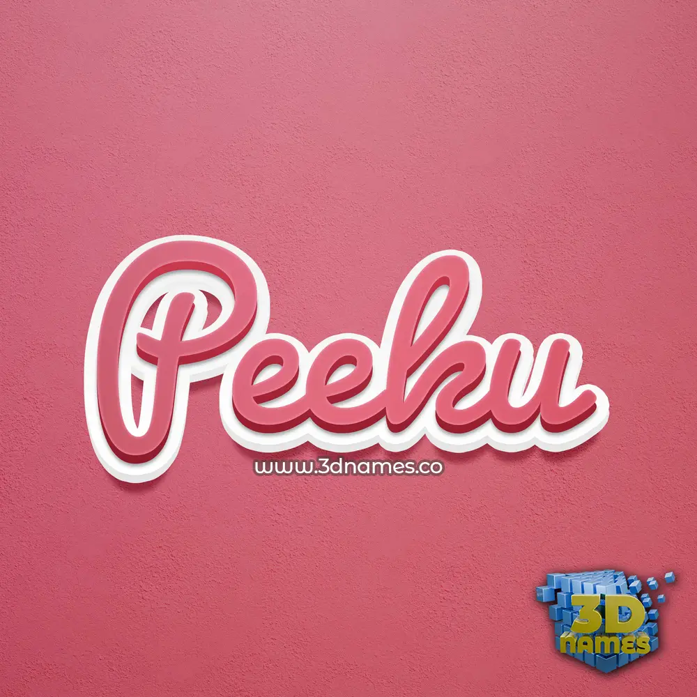 peeku in Red Scribble style - 3D name wallpaper