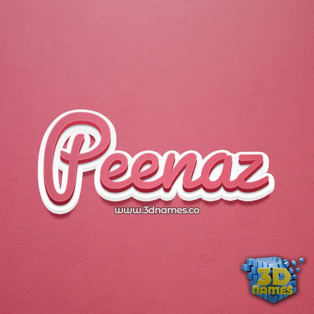 peenaz in Red Scribble style - 3D name wallpaper