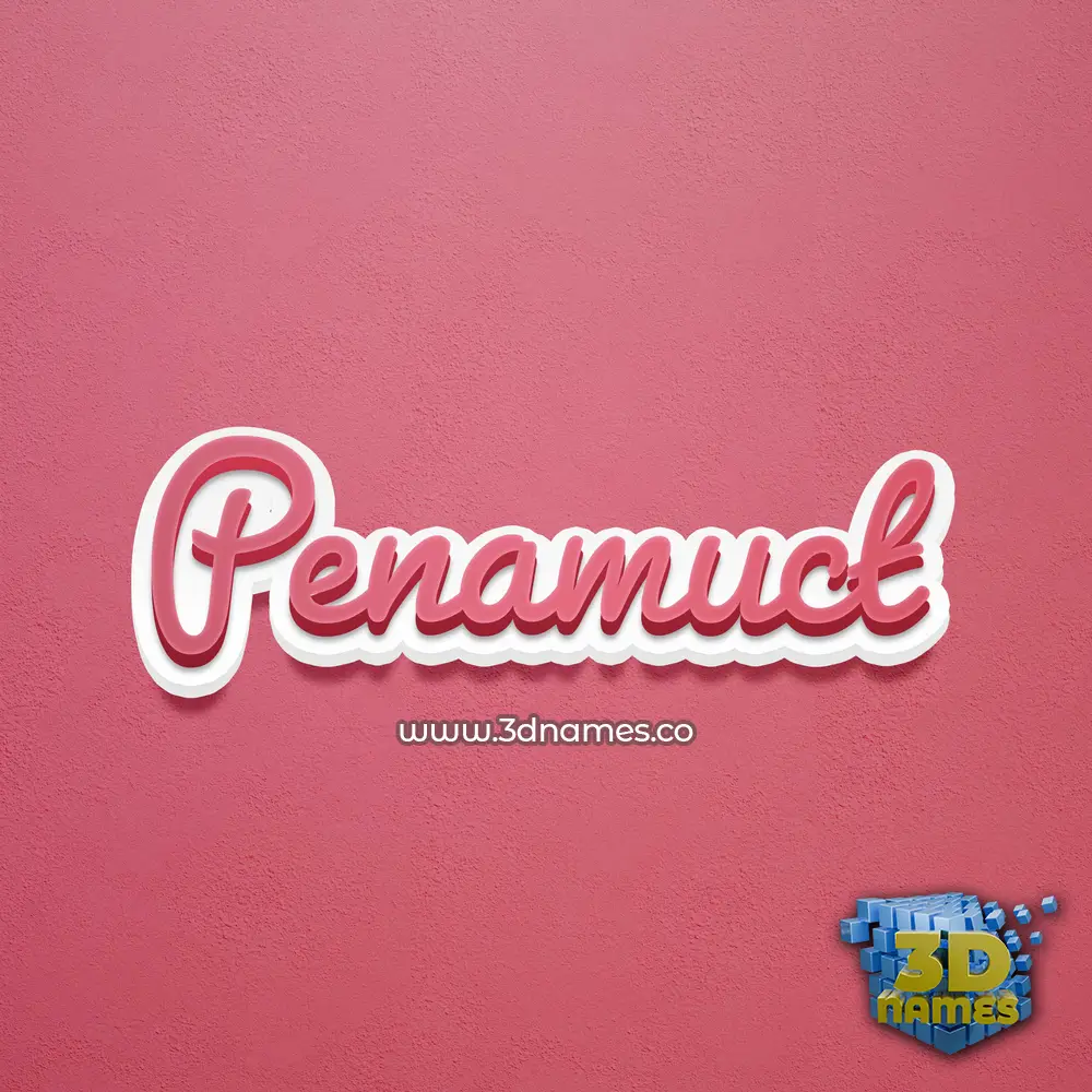 penamuct in Red Scribble style - 3D name wallpaper